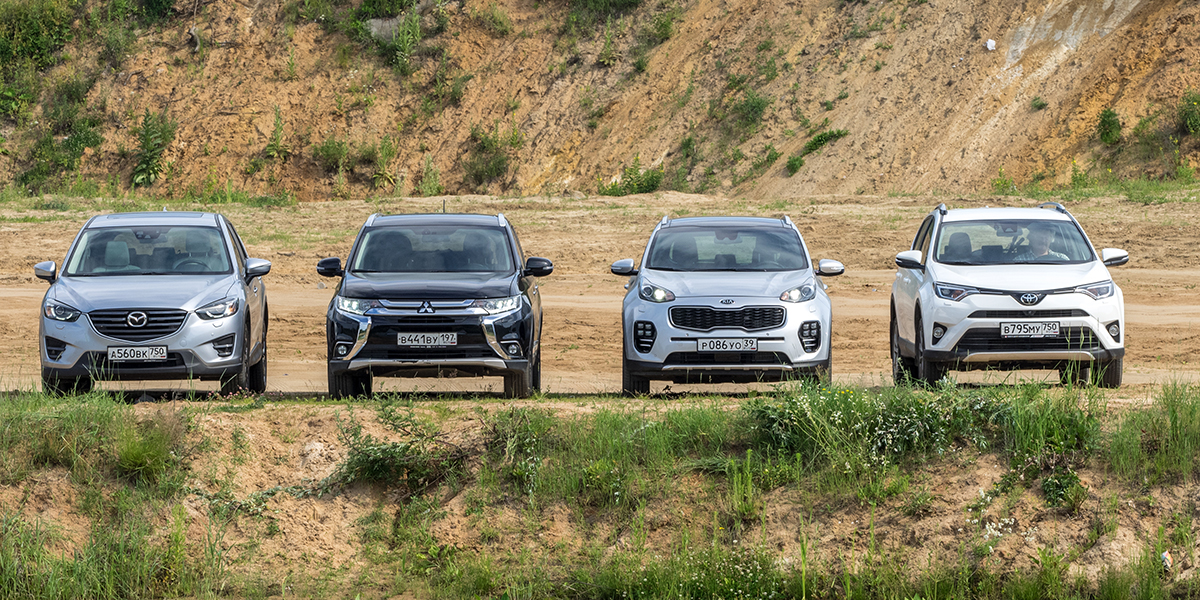 Большой тест: Kia Sportage, Mazda CX-5, Mitsubishi Outlander, Toyota RAV4