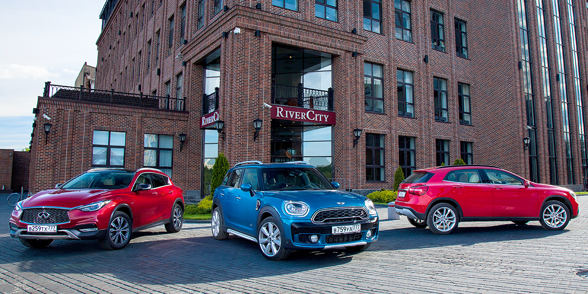 Большой тест: Mercedes-Benz GLA, Mini Countryman, Infiniti QX30