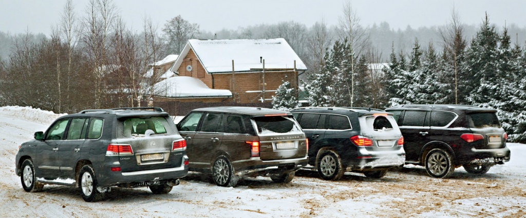 Lexus LX570, Range Rover 5.0 SC, Mercedes-Benz GL500, Infiniti QX56
