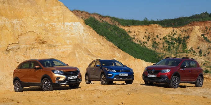 Большой тест: Kia Rio X-Line, Renault Sandero Stepway, Lada X-Ray Cross