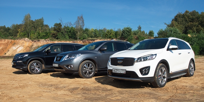 Большой тест: Honda Pilot, Kia Sorento Prime, Nissan Pathfinder