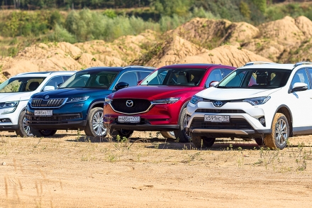 Большой тест: Mazda CX-5, Renault Koleos, Skoda Kodiaq, Toyota RAV4