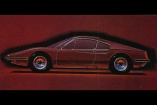 Эскиз Альдо Бровароне (Pininfarina). Вариант будущего Dino. Силуэт найден, и по итальянским правилам этого достаточно. Теперь слово за кузовщиками Scaglietti (1965)